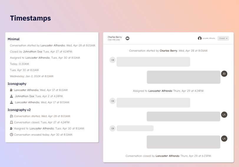 Thread timestamps
